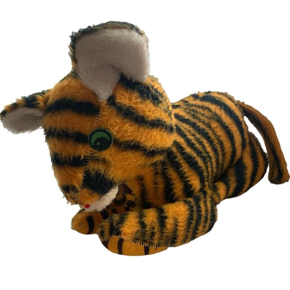 Vintage 1960s Carnival Prize Toy Stuffed Tiger Striped Genie Stuffed Toys Plush